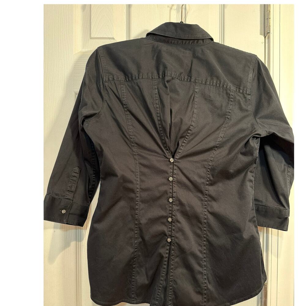 Banana Republic Stretch Button down shirt 3/4 sleeve fitted, Size 8